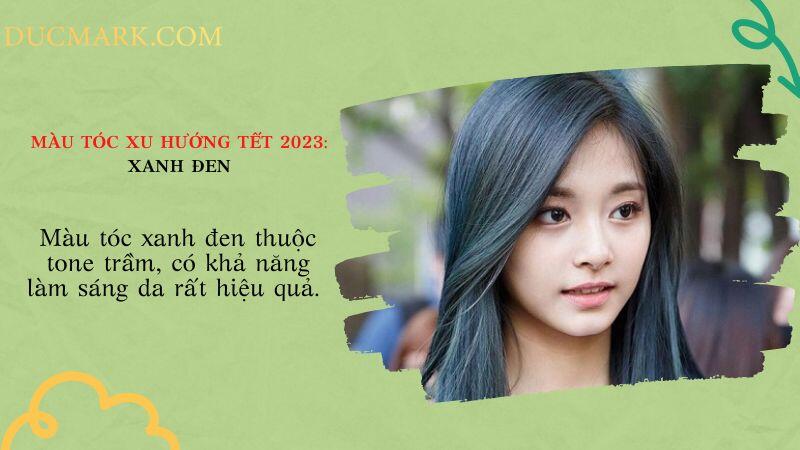 Màu tóc xu hướng Tết 2023: Xanh đen